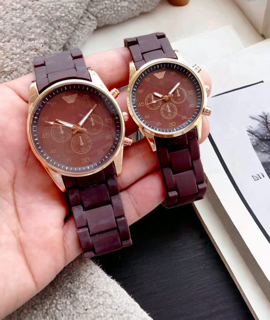 Rubber Chain Strap Puch Button Lock Watch